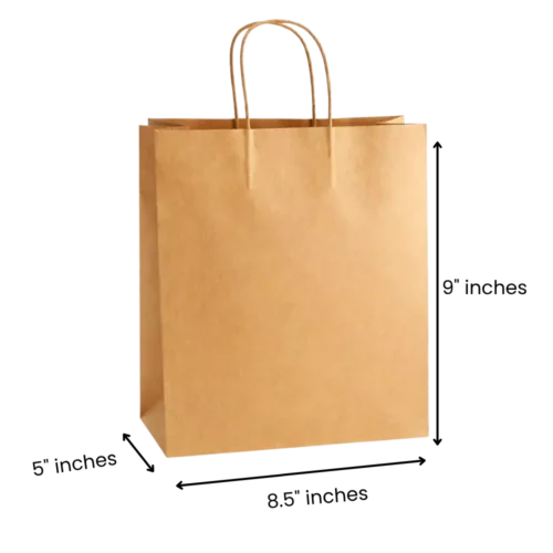 8.5x5x9   Inches Eco Pack Paper Bag With Twisted Handle