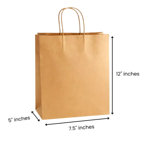 7.5x5x12   Inches Eco Pack Paper Bag With Twisted Handle