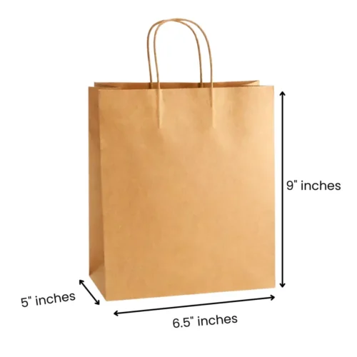 6.5x5x9  Inches Eco Pack Paper Bag With Twisted Handle