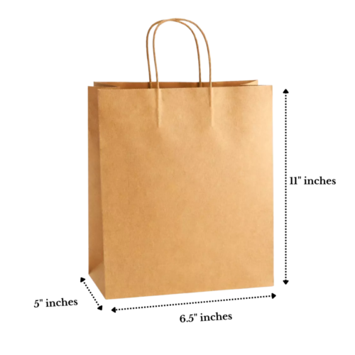 6.5x5x11 Inches Eco Pack Paper Bag With Twisted Handle