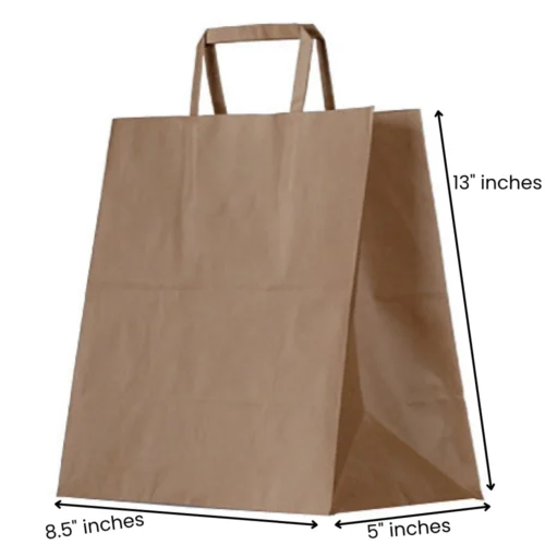 8.5x5x13 Inches Eco Pack Paper Bag With Flat Handle